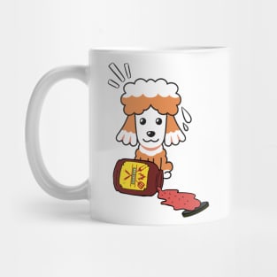 Funny Poodle Spills a jar of BBQ Sauce Mug